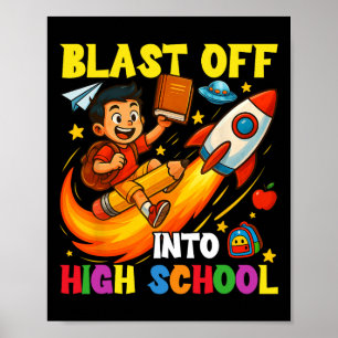 Raketaanval in de middelbare school Grappige terug Poster