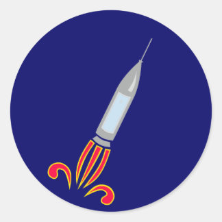 Rakete rocket Raumschiff space ship Ronde Sticker