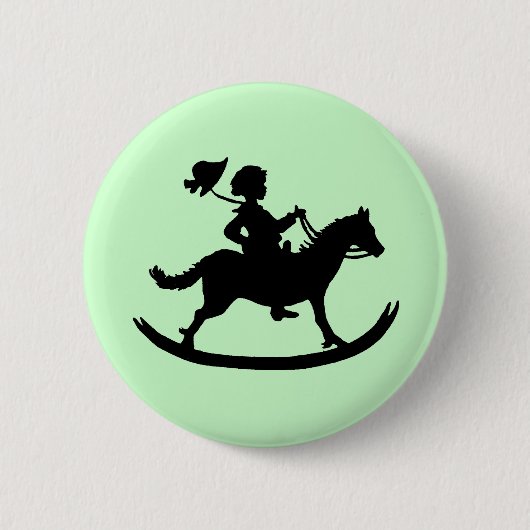 Raketpaard Ronde Button 5,7 Cm (Voorkant)