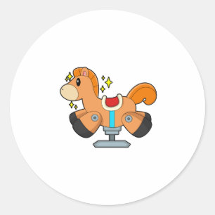 Raketpaard Ronde Sticker