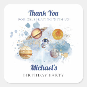 Raketplanken buitenruimte vierkante sticker