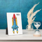 Raketscheepsillustratie cartoon fotoplaat (Zijkant)