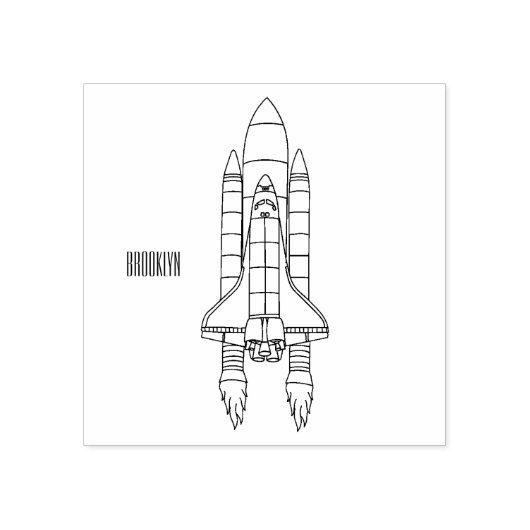 Raketscheepsillustratie cartoon 	rubberstempel (Afrduk)