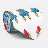 Raketscheepsillustratie cartoon stropdas (Opgerold)