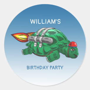 Raketschildpad Ronde Sticker