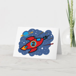 Raketschip 2e verjaardag kaart