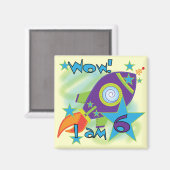 Raketschip 6e verjaardag Tshirts en geschenken Magneet (Voorkant / Achterkant)