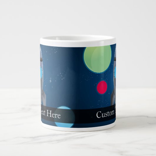 Raketschip buitenruimte extra grote mok (Voorkant)