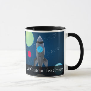 Raketschip buitenruimte mok