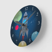 Raketschip buitenruimte ronde klok (Hoek)