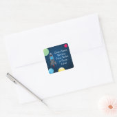 Raketschip buitenruimte vierkante sticker (Envelop)