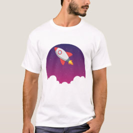 Raketschip dat naar de Mannen sterrenhemel vliegt T-shirt