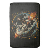 Raketschip Franse Bulldog Astronaut Badmat (Voorkant Verticaal)