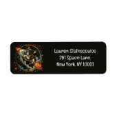 Raketschip Franse Bulldog Astronaut Etiket (Voorkant)