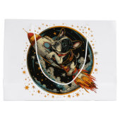 Raketschip Franse Bulldog Astronaut Groot Cadeauzakje (Achterkant)