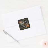 Raketschip Franse Bulldog Astronaut Vierkante Sticker (Envelop)