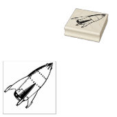 Raketschip met terugloop 	rubberstempel (Gestempeld)