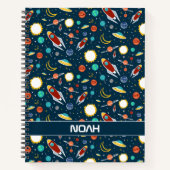 Raketschip Planet Stars Space Custom Notitieboek (Voorkant)