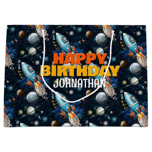 Raketschip ruimteavontuur groot cadeauzakje (Voorkant)