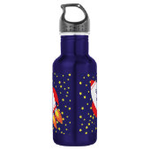 Raketschip Schattigee Kinder waterfles met naam Waterfles (Achterkant)