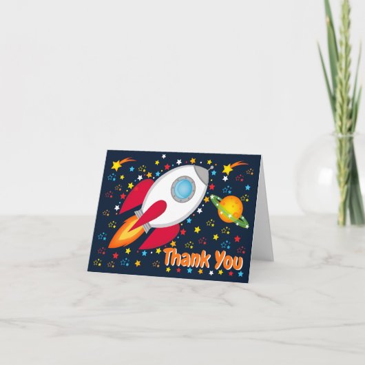 Raketschip Space Stars Dank u Kaarten (Voorkant)