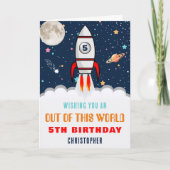 Raketschip uit deze wereld elke leeftijd verjaarda kaart (Voorkant)