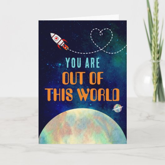 Raketschip uit deze wereld Valentijnsdag Kaart (Voorkant)