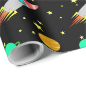 Raketten, Asteroïden en Planten in de ruimte Cadeaupapier (Rol Hoek)