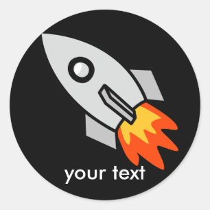 Raketten voor afzuigraketten ronde sticker
