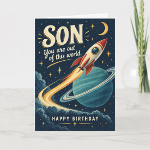 Rakettensterren Zoon Verjaardag Buiten deze Wereld Kaart