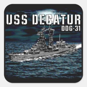 Rakettorpedobootjager Decatur Vierkante Sticker