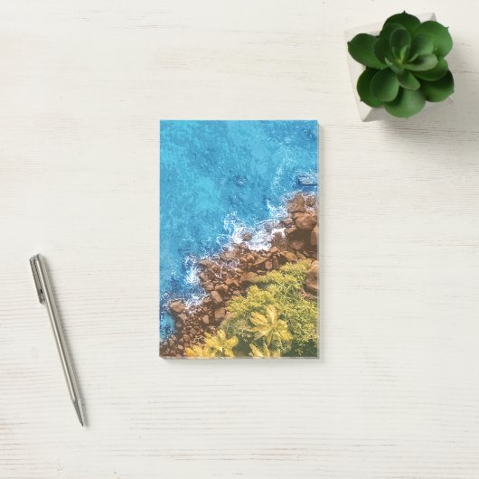 Rakken in het zee, boven uitzicht 1 post-it® notes (Kantoor)