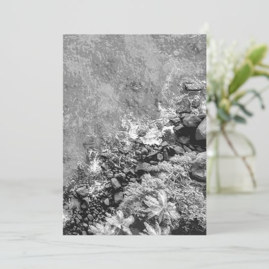 Rakken in het zee, boven uitzicht 2 bedankkaart (Staand voorkant)