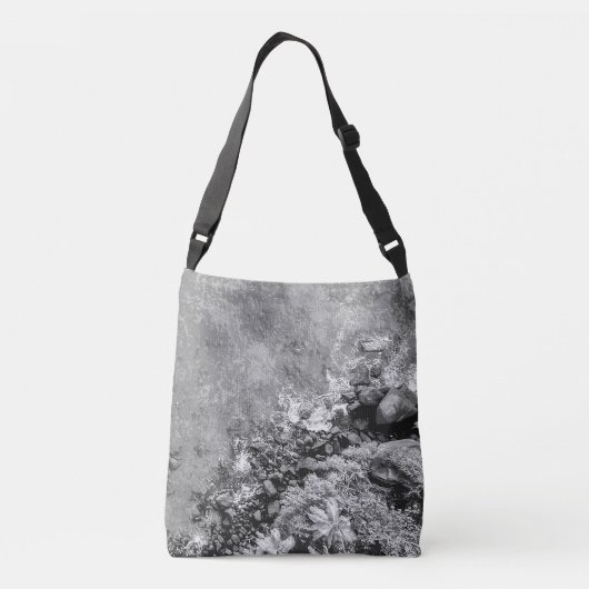Rakken in het zee, boven uitzicht 2 crossbody tas (Achterkant)