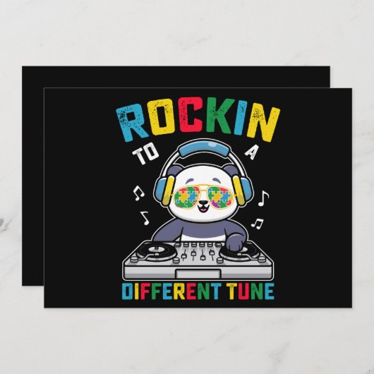 Rakken naar een ander Tune Panda Autisme bewustzij Kaart (Voorkant / Achterkant)