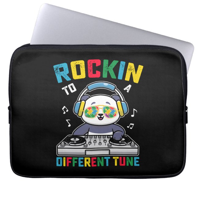 Rakken naar een ander Tune Panda Autisme bewustzij Laptop Sleeve (Voorkant)