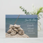 Rakken op het Beach Wedding Save the Date (Staand voorkant)