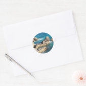 Rakken op Hoefijzer strand Ronde Sticker (Envelop)