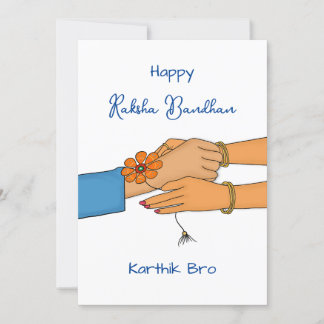Raksha bandhan kaart met naam, Rakhi / Rakhri kaar