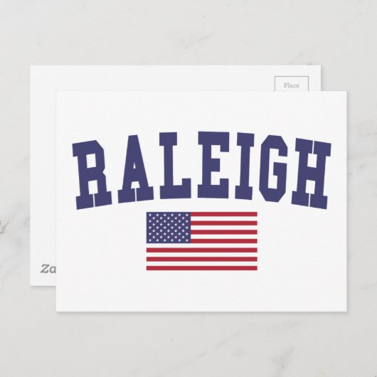 Raleigh Amerikaanse vlag Briefkaart (Voorkant / Achterkant)