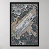 Raleigh-Durham Intl Airport Satellite Map Poster (Voorkant)