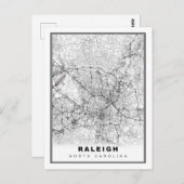 Raleigh Map Briefkaart (Voorkant / Achterkant)