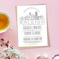 Raleigh Mariage | Invitation Skyline stylisée