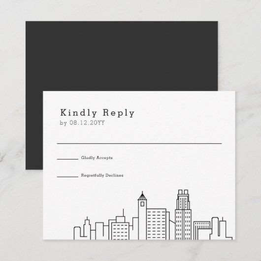 Raleigh Mariage | Stylisé Skyline RSVP (Devant / Derrière)