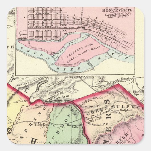 Raleigh, Mercer, Summers, Monroe counties Vierkante Sticker (Voorkant)