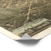 Raleigh N. Carolina 1872 Antiek Panoramic Map Poster (Hoek)