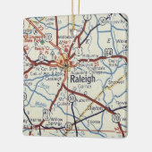 Raleigh NC  Map Keramisch Ornament (Links)