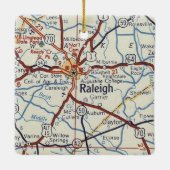Raleigh NC  Map Keramisch Ornament (Achterkant)