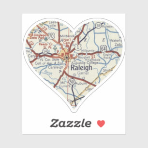 Raleigh NC  Map Sticker