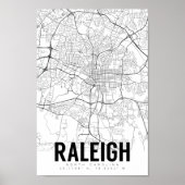 Raleigh NC Minimalist Map Art Poster (Voorkant)